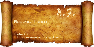 Meszes Fanni névjegykártya